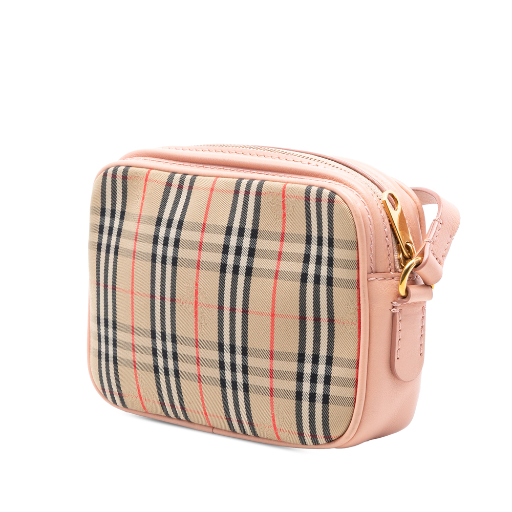 Pre-Loved Burberry 1983 Knight Check Canvas and Calfskin Link Camera Bag - Picture 2 of 7